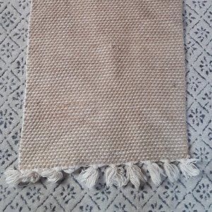 Pair of IKEA Approx. 2x3 Off-White Throw Rugs with Tassels